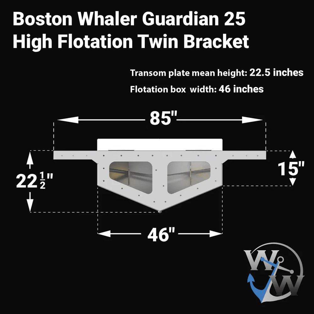 Boston Whaler Guardian 25 High Flotation Twin Engine Bracket - Welding World, Inc.