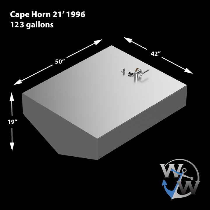 Cape Horn 21' 1996 - 123 gal. - Belly Fuel Tank | OEM Replacement - Welding World, Inc.