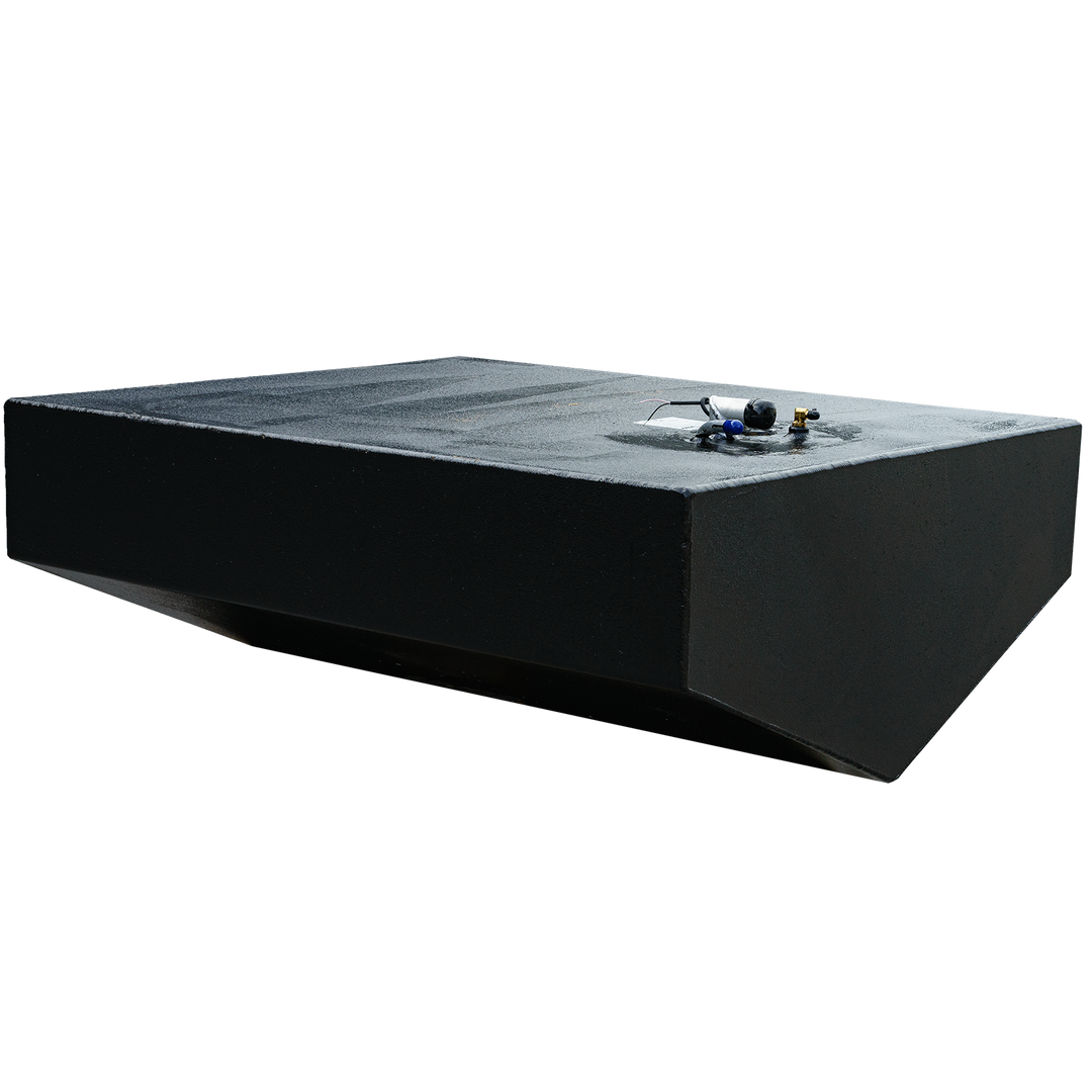 OEM replacement belly fuel tank for a 1996 Cape Horn 21' boat, featuring a 133-gallon capacity, designed with a flat surface and fuel fittings on top