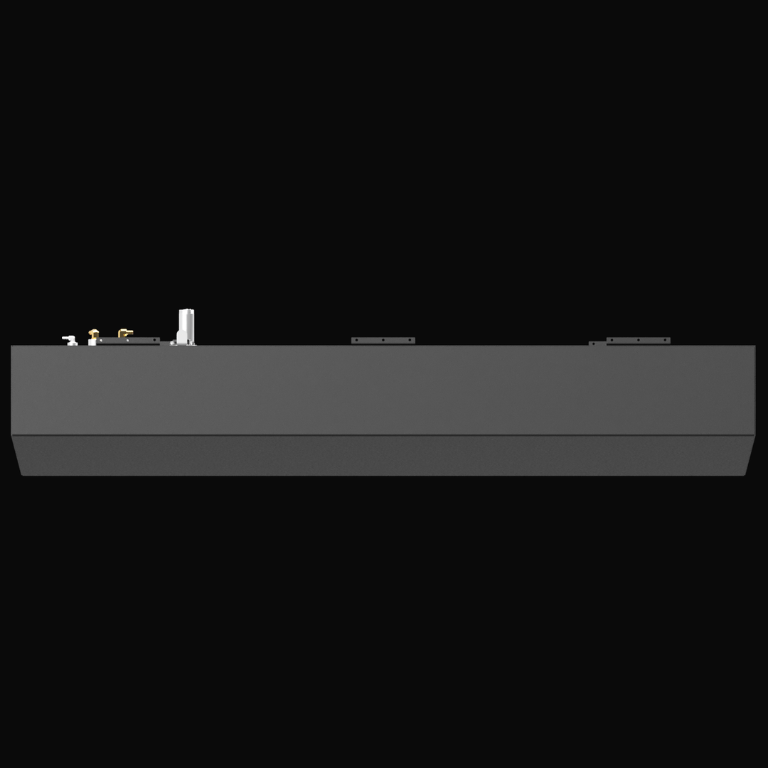 Side elevation view of 114 gallon marine fuel tank for Chaparral 290