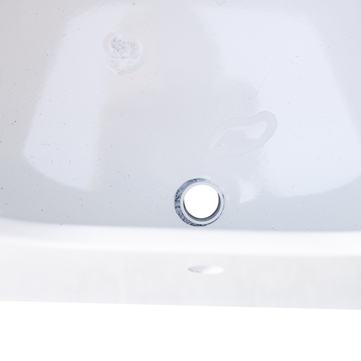 Close-up of a white Chaparral 327 SSX Custom High Flotation Twin Outboard Engine Bracket with a circular mounting hole, shown against a transparent background. The lower part of the image features a black and gray checkered pattern