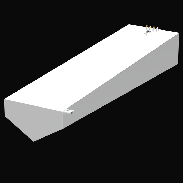 Intended for a 4-tank combination fuel system designed for a 1975 Cigarette 35' high-performance boat, boasting an exceptionally large total capacity of 888 gallons. This complex fuel system would typically comprise four individual tanks, custom-fabricated from marine-grade aluminum. These tanks would be engineered to integrate seamlessly within the boat's hull, optimizing space and maintaining proper weight distribution essential for performance vessels. 