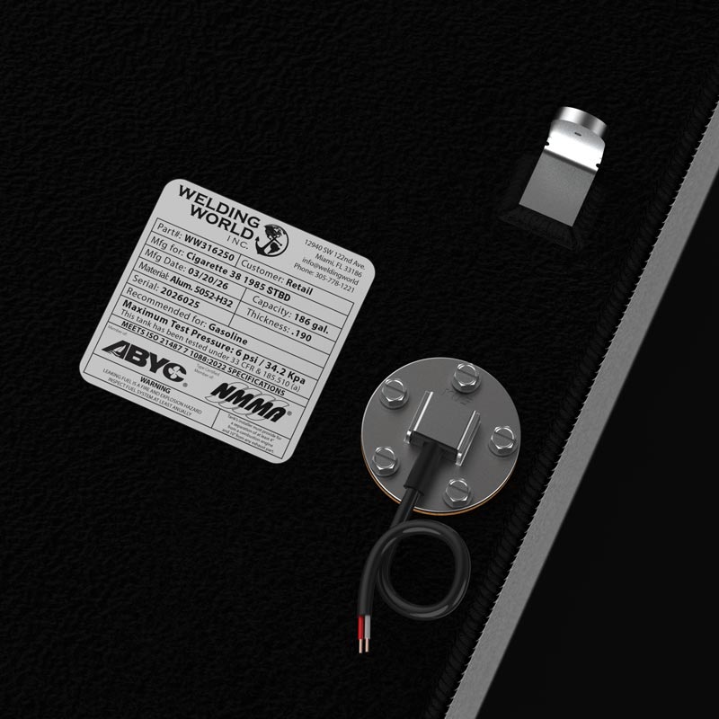 Cigarette 38 Fuel Tank (4 Tank Combo) Center (447 gal) Aux (255 gal) Saddles (186 gal ea.) | 1985 OEM Replacement