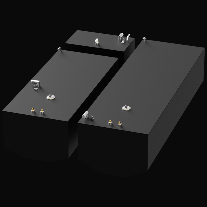 Intended for an Built to OEM Specs fuel tank for a Competition 31 boat, featuring a substantial 329-gallon capacity. These fuel tanks are typically custom-fabricated from high-quality, marine-grade aluminum to meet original equipment manufacturer (OEM) specifications, ensuring a precise fit within the boat's hull structure. The tank would be equipped with all necessary standard fittings for fuel fill, venting, engine supply, and fuel level monitoring