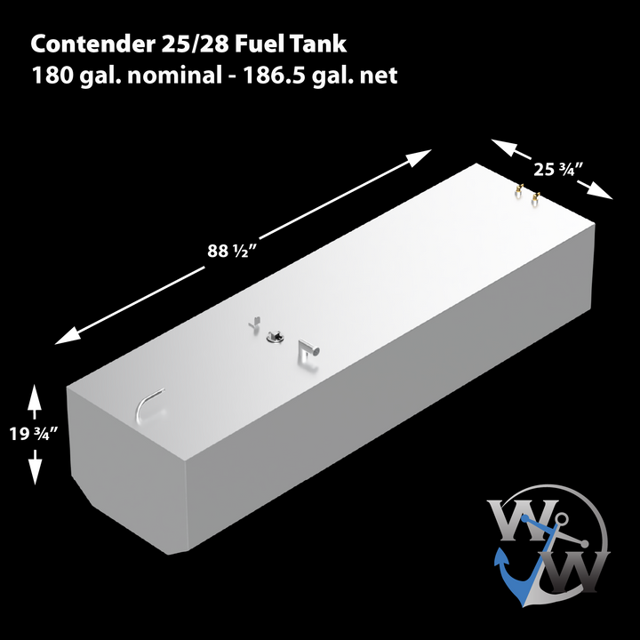 Contender 25' / 28' 180 gal. OEM Replacement Belly Fuel Tank - Welding World, Inc.