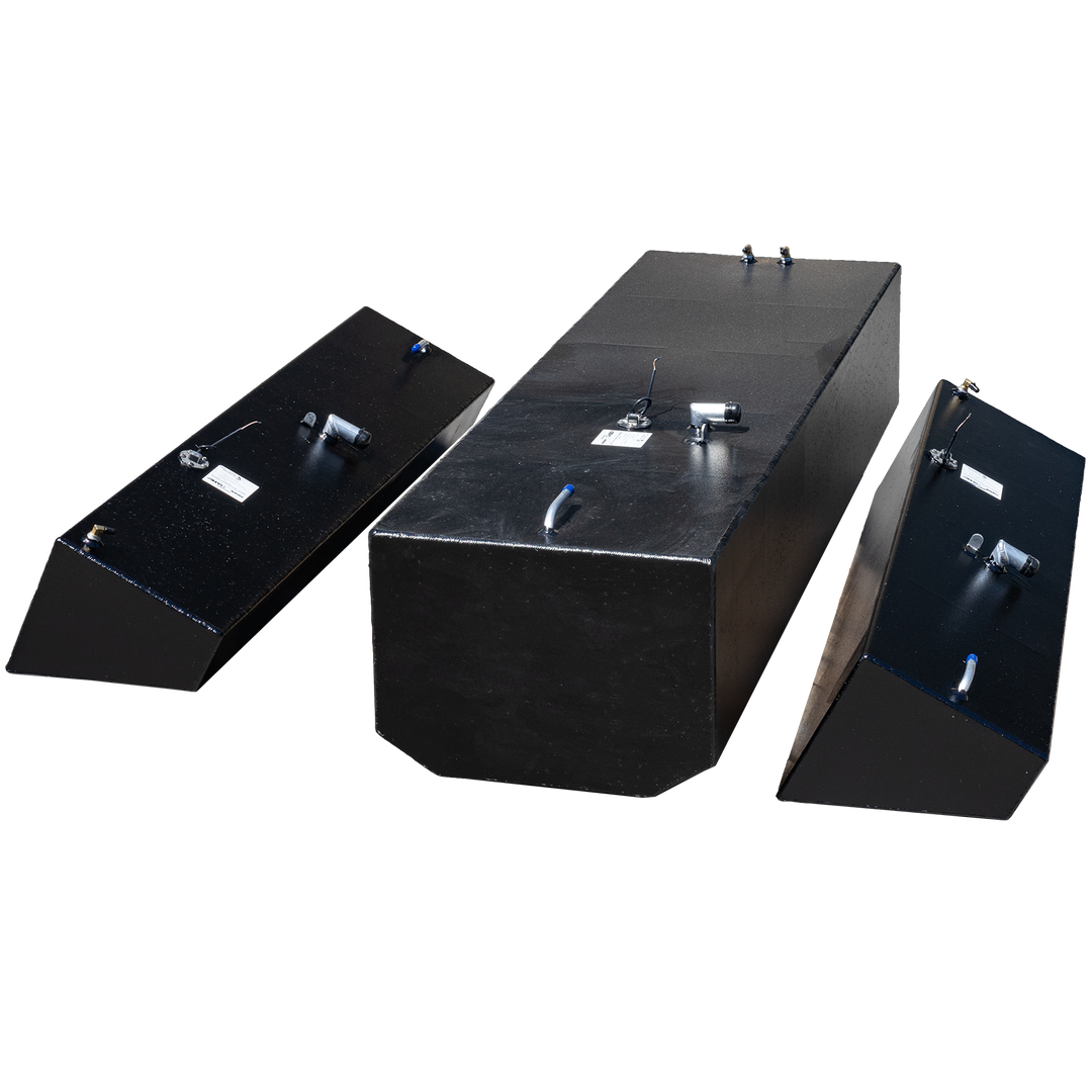 Contender 25 Open Extended Capacity 3 Fuel Tank Combo Kit -1 Belly (180 gal.) & 2 Extended (48 gal.) Saddle Tanks | OEM Replacement - Welding World, Inc.