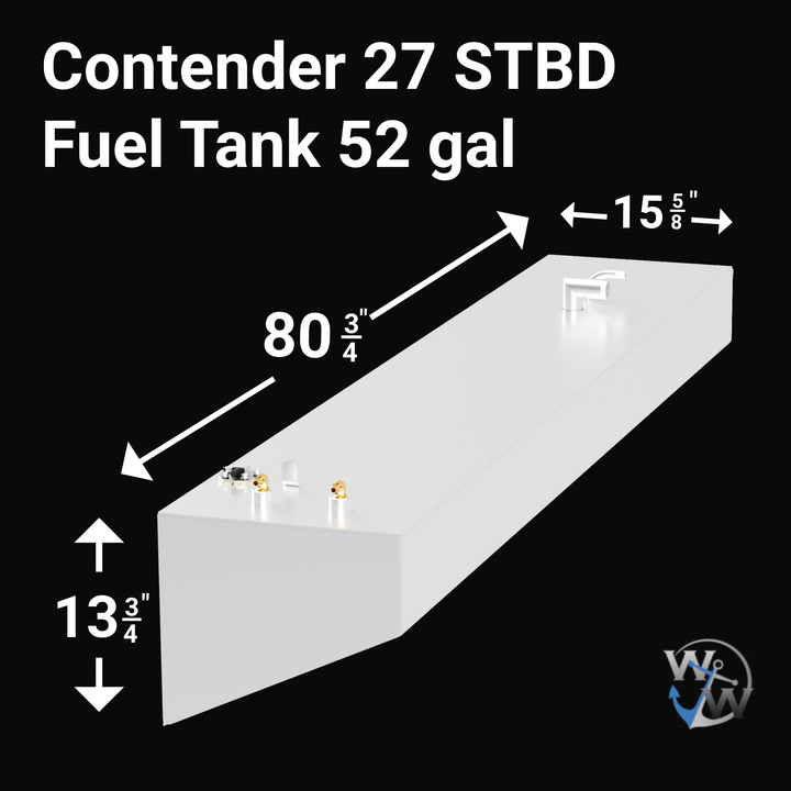 Contender 27 STBD Fuel Tank with a capacity, designed for extended range and optimal performance