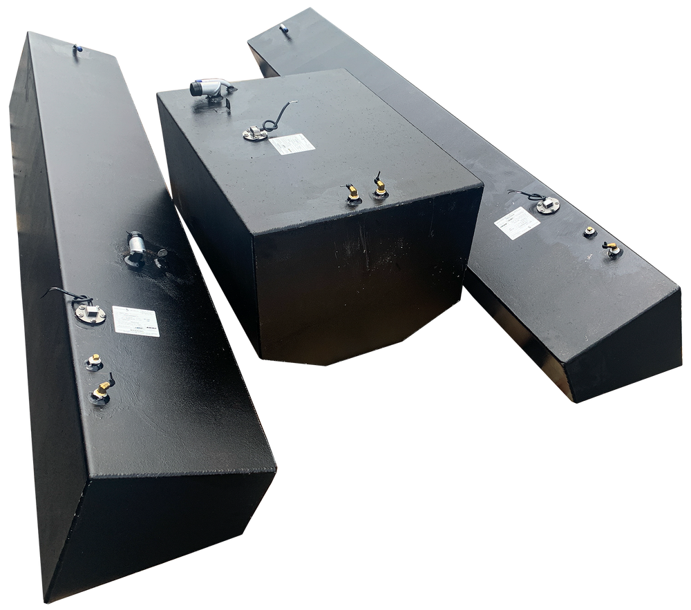 Contender 31' OEM Replacement 3 Fuel Tank Combo Kit #2 - 1 Small Belly (75 gal.) & 2 Standard Saddle Tanks - Welding World, Inc.