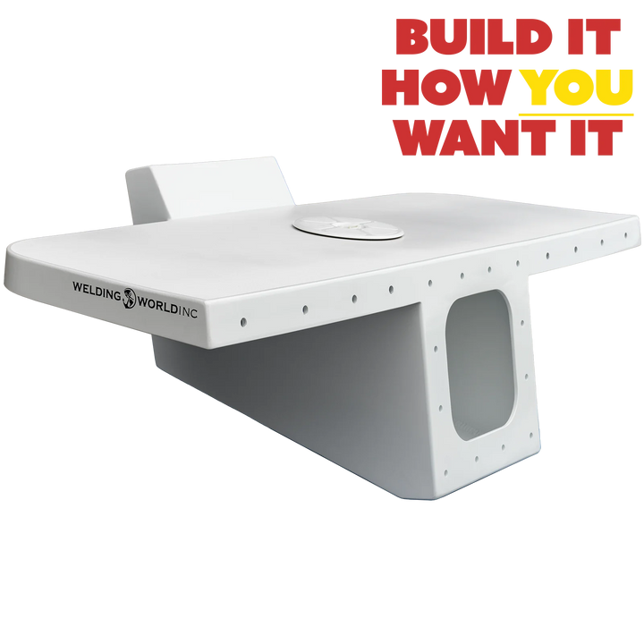 Image of a Custom Apex Mk. 2 Single Engine Bracket. The bracket features a sleek, white design with a circular cutout and multiple holes along the edges for customization. The text overlay reads "BUILD IT HOW YOU WANT IT," emphasizing the customizable nature of the product