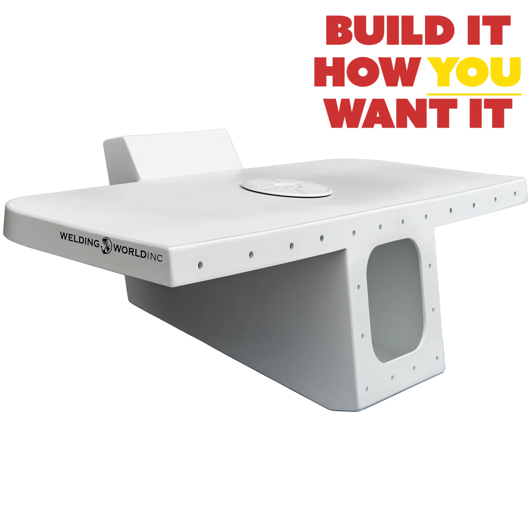 Image of a Custom Apex Mk. 2 Single Engine Bracket. The bracket features a sleek, white design with a circular cutout and multiple holes along the edges for customization. The text overlay reads "BUILD IT HOW YOU WANT IT," emphasizing the customizable nature of the product