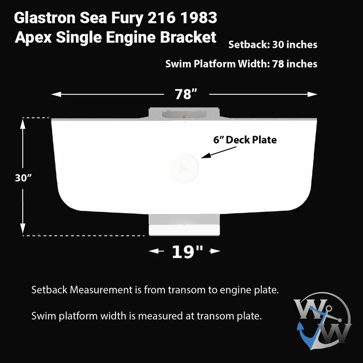 Glastron Sea Fury 216 (1983) Apex Single Engine Bracket - Welding World, Inc.