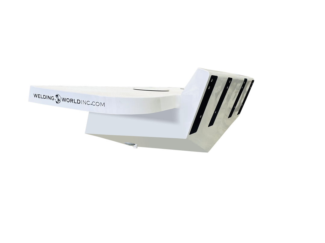 High flotation twin engine bracket for a 1992 Grady White 24 Offshore boat, featuring a sleek white design with black slotted accents, displayed against a transparent background