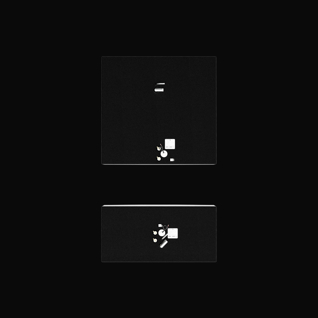 A top-down plan studio view of a matched dual-tank set featuring physical, finished black encapsulated Grady-White 282 Sailfish Main (140 gal) and Auxiliary (66 gal) OEM replacement marine fuel tanks from file image_f0f489.png, isolated against a black background. The top square-like cell represents the main tank while the lower rectangular cell represents the auxiliary tank, both precision-fabricated from heavy-gauge marine-grade 5052-H32 aluminum. Each deck is fully encapsulated in a protective, textured 