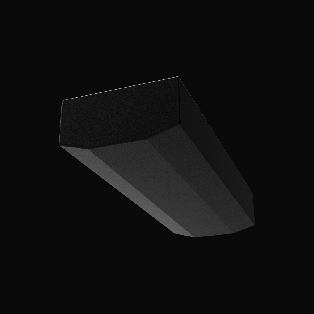 A low-angle studio perspective view showcasing the bottom hull deadrise geometry of a physical, finished black encapsulated Grady-White Overnighter 20 OEM replacement marine fuel tank (65 gal) from file image_550c39.png, isolated against a black background. Precision-fabricated from heavy-gauge marine-grade 5052-H32 aluminum, the underside reveals a custom tapered V-bottom deadrise angle designed to sit completely flush within the center-cavity bilge compartment of models ranging from 204-C, 205, 206, to 20