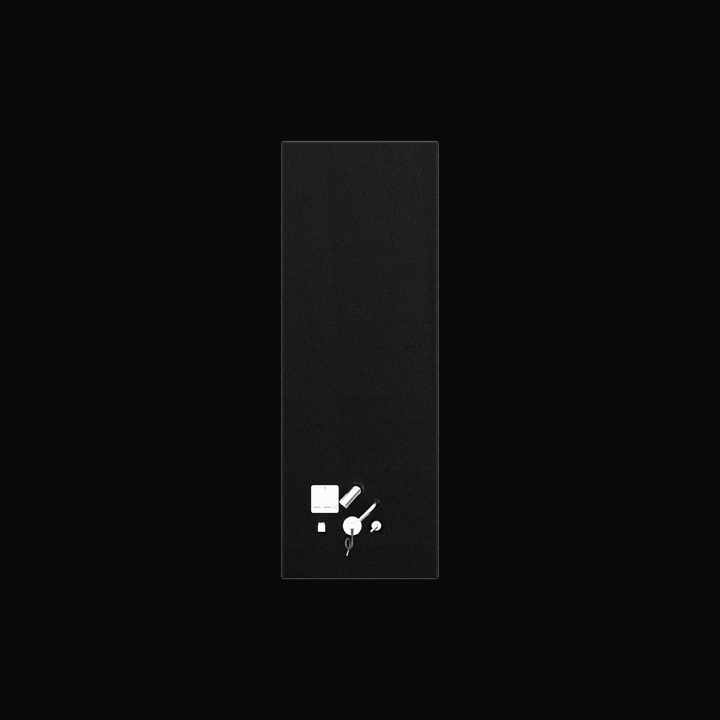A top-down plan studio view of a physical, finished black encapsulated Grady-White Overnighter 20 OEM replacement marine fuel tank (65 gal) from file image_551378.png, isolated against a black background. Precision-fabricated from heavy-gauge marine-grade 5052-H32 aluminum, the long rectangular deck is fully encapsulated in a protective, textured black TarGard epoxy coating to prevent severe saltwater pitting and bilge moisture accumulation across models ranging from 204-C, 205, 206, to 206-C (1975–1992). T