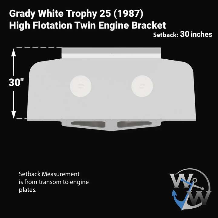 Grady-White Trophy 25 (1987) High Flotation Twin Engine Bracket - Welding World, Inc.