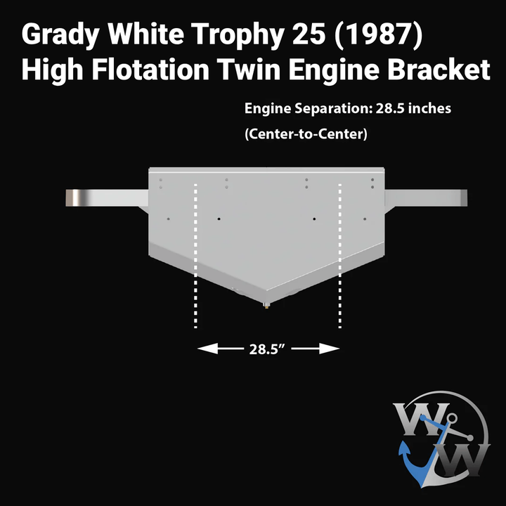 Grady-White Trophy 25 (1987) High Flotation Twin Engine Bracket - Welding World, Inc.