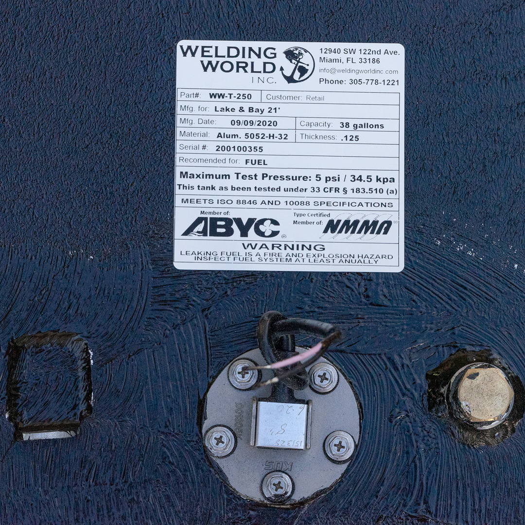 Lake & Bay 21' -  38 gal. OEM Replacement Belly Fuel Tank - Welding World, Inc.