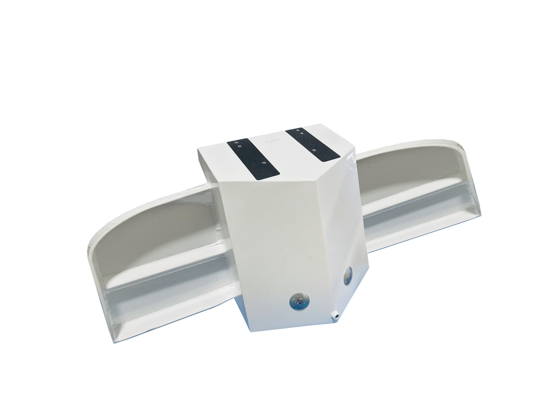 Mako 20 1980 High Flotation Engine Bracket, featuring a white body with two curved side extensions and a flat top, designed for enhanced flotation