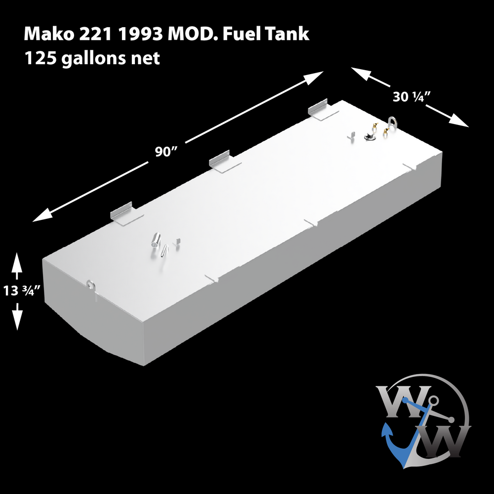 Mako 221 - 1993 -Modified- OEM Replacement Fuel (134 gal.) & Water (20 gal.) Tank Combo Kit - Welding World, Inc.