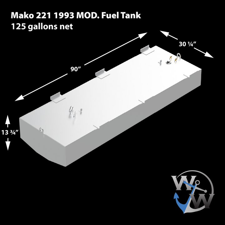 Mako 221 - 1993 -Modified- OEM Replacement Fuel (134 gal.) & Water (20 gal.) Tank Combo Kit - Welding World, Inc.