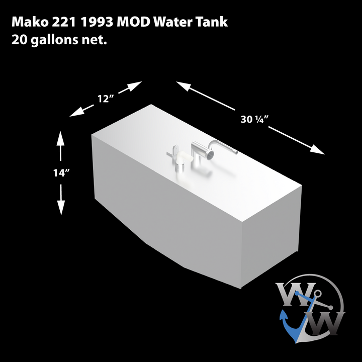 Mako 221 - 1993 -Modified- OEM Replacement Fuel (134 gal.) & Water (20 gal.) Tank Combo Kit - Welding World, Inc.