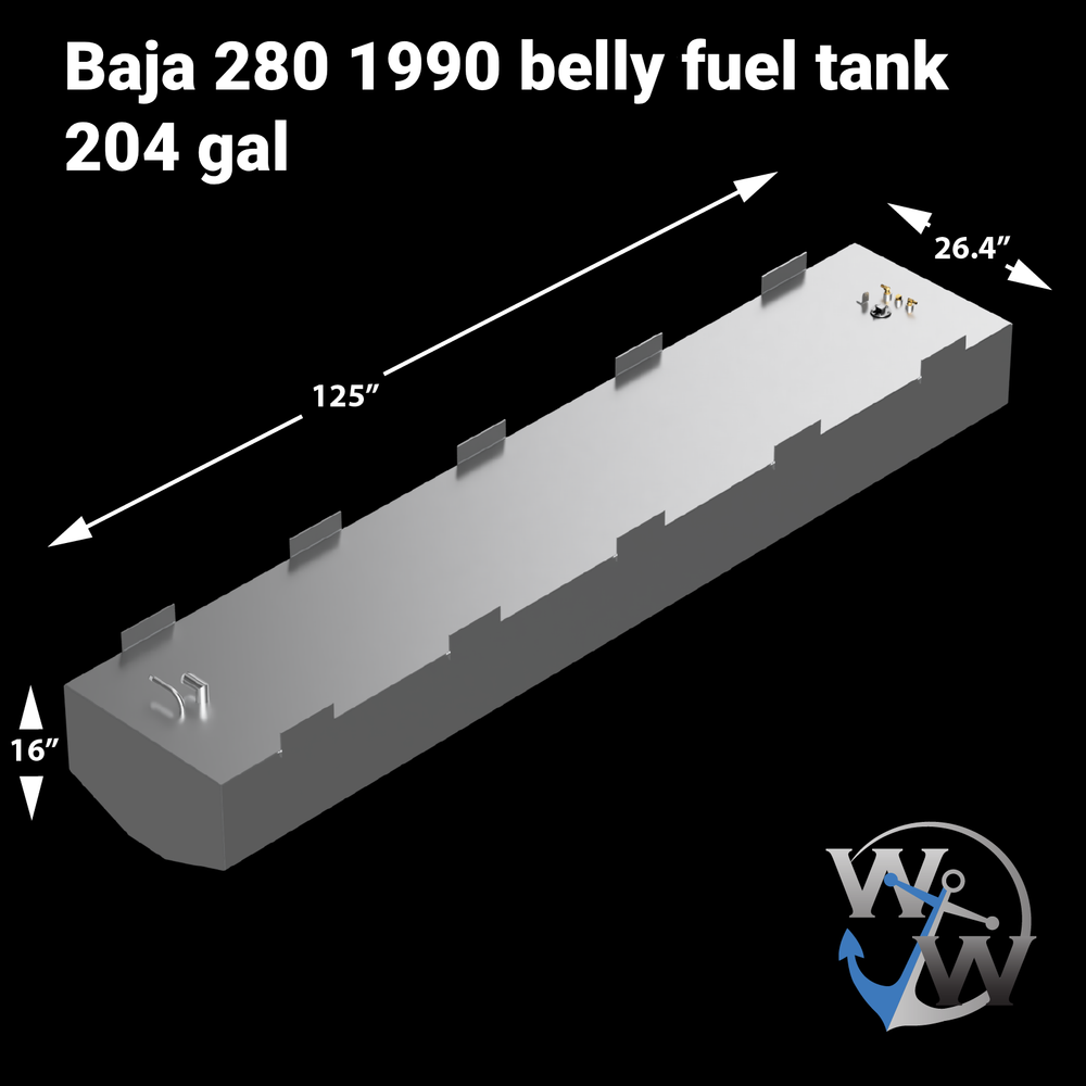 Baja 280 1990 - 204 gal. OEM replacement belly fuel tank - Short version - Welding World, Inc.