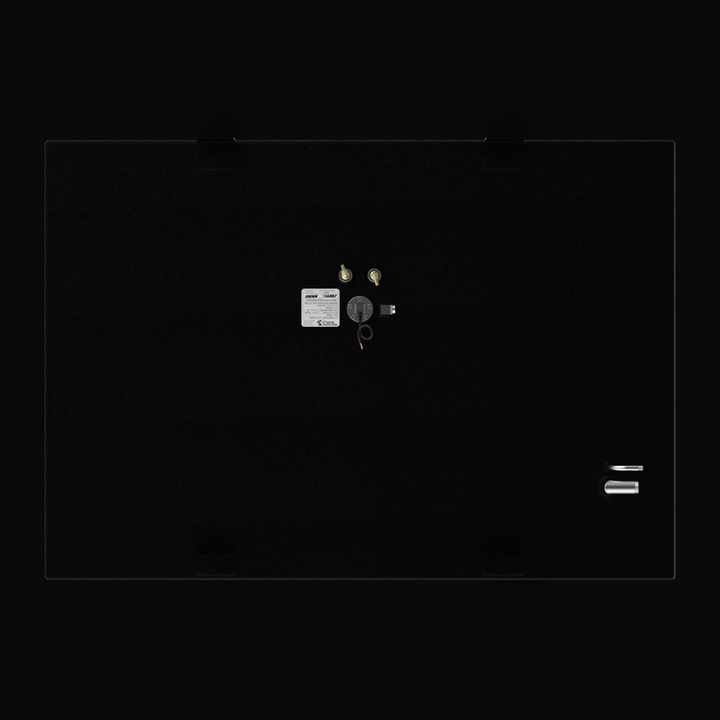 Isometric profile of a Parker 157 Gallon replacement fuel tank. This image highlights the heavy-duty .190 aluminum construction and the protective Coal Tar Epoxy coating. The view showcases the precision-welded mounting tabs and structural integrity required for a direct-fit OEM replacement that meets all ABYC, USCG, and NMMA safety requirements for offshore use.