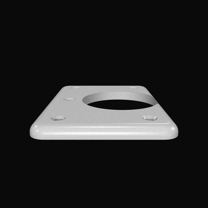 0014-R 3/8" Thick 6.25" x 4.375" Rectangular Aluminum Countersunk Pad - Interactive 3D Model