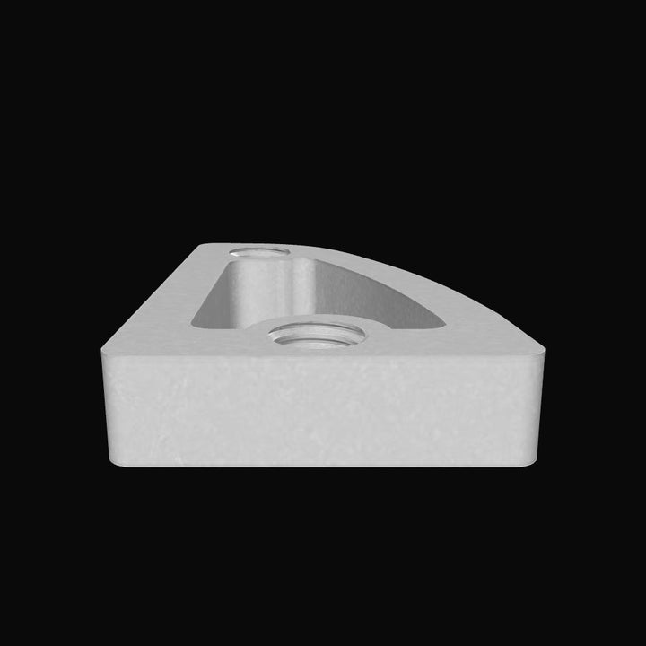 0150 1/2" Thick 3" x 2" D-Pipe Internal Aluminum Screw Pad - Interactive 3D Model