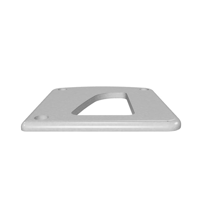 00154-L 3/8" Thick 3" x 2" D-Pipe Aluminum Grommet Pad - Interactive 3D Model
