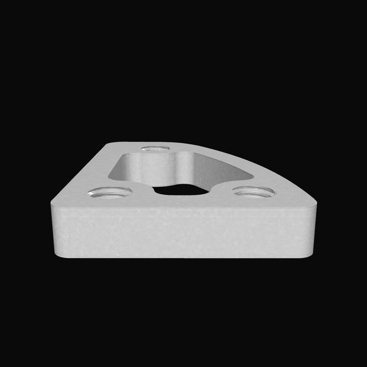 0015 1/2" Thick 3.5" x 2.5" D-Pipe Internal Aluminum Screw Pad - Interactive 3D Model