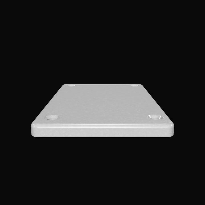 4" x 6" Aluminum Countersunk Pad | 0.375" Thick | Marine Grade 6061-T6