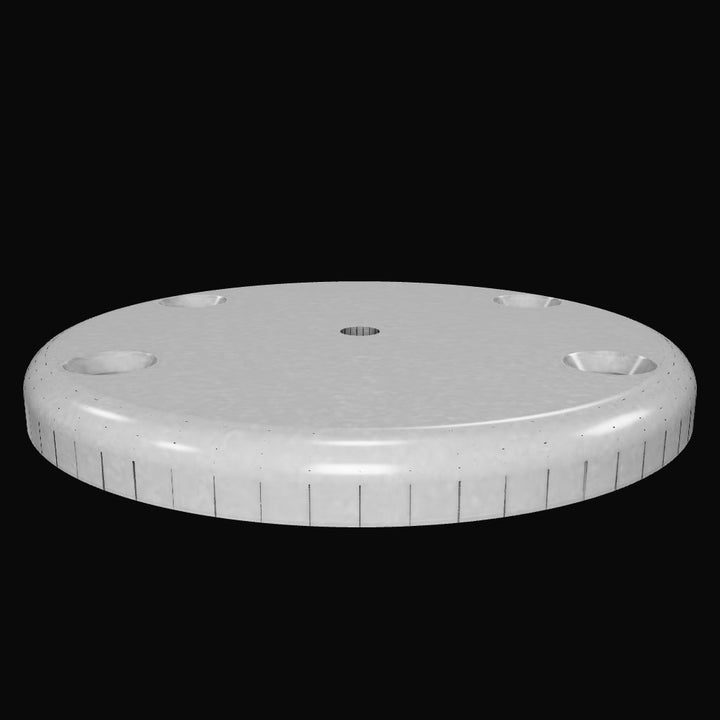 0050 3/8" Thick 4" OD Round Aluminum Countersunk Pad - Interactive 3D Model