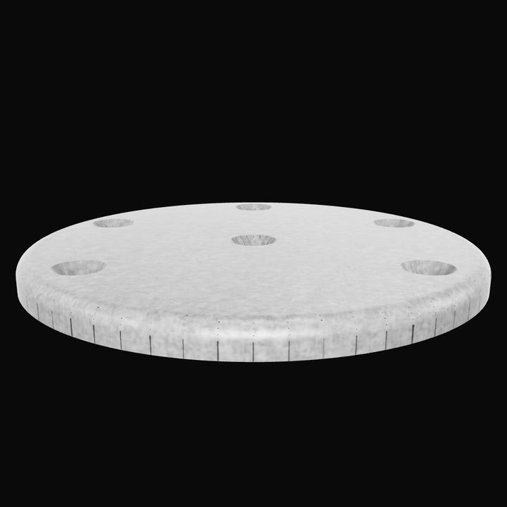 0030 3/8" Thick 6.125" OD Round Aluminum Countersunk Pad - Interactive 3D Model