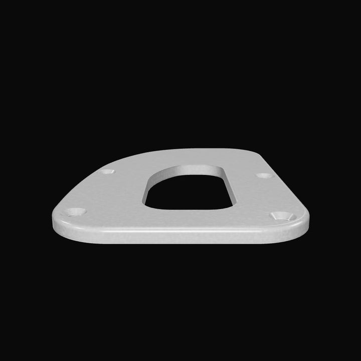 0070-L 3/8" 9.5" x 6.5" D-Pipe Aluminum Countersunk Pad - Interactive 3D Model
