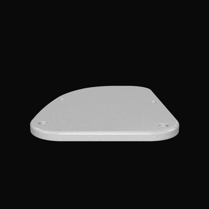 0071-L 3/8" 9.5" x 6.5" D-Pipe Aluminum Grommet Pad - Interactive 3D Model