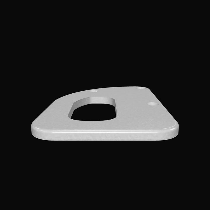 0072-L 3/8" 8" x 5.5" D-Pipe Aluminum Countersunk Pad - Interactive 3D Model