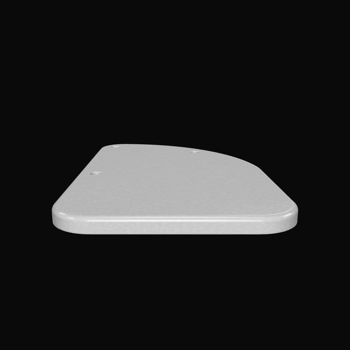 0073-R 3/8" 8" x 5.5" D-Pipe Aluminum Grommet Pad - Interactive 3D Model