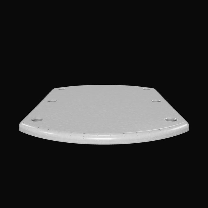 0100 1/4" Thick 7.25" x 5" Oblong Aluminum Countersunk Pad - Interactive 3D Model