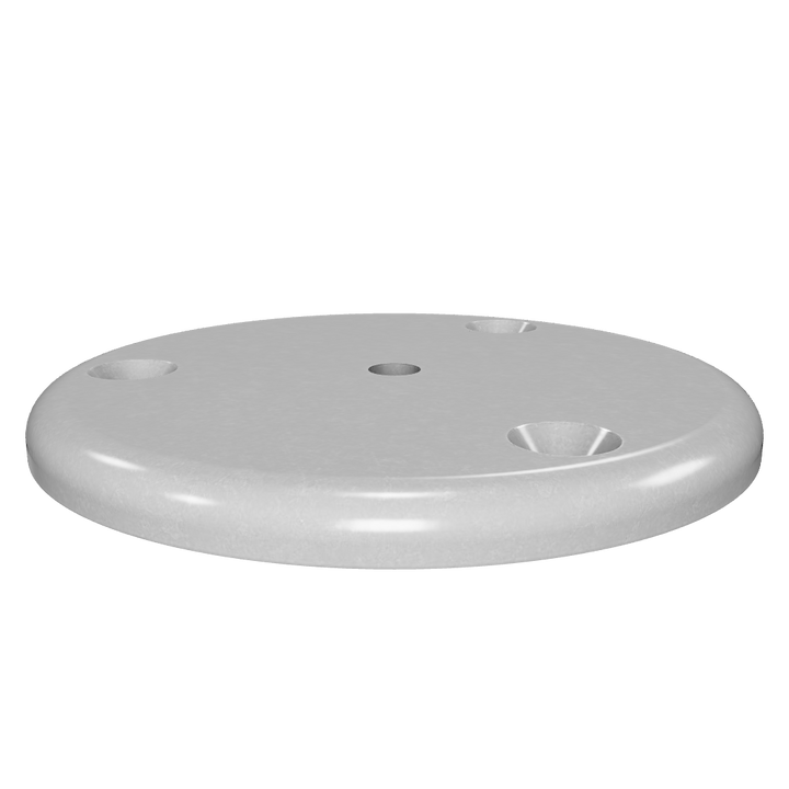 01012 3/8 inch Thick 5 inch OD Round Aluminum Countersunk Pad - Interactive 3D Model