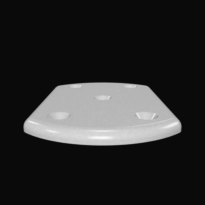1024 1/4" Thick 4.5" x 3" Oblong Aluminum Countersunk Pad - Interactive 3D Model