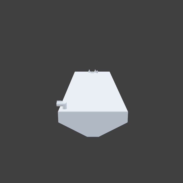 A 3D model of a Activator 22' 1990 Fuel Tank (57 gal. net) - High-quality aluminum marine fuel tank designed for durability and performance. Ideal replacement for Activator 22' boats, ensuring reliable fuel storage on the water