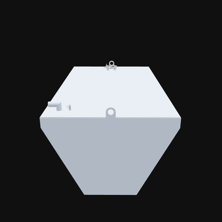3D model of a Bertram 28 with a 165-gallon OEM replacement belly fuel tank, designed for offshore fishing with durable and efficient fuel storage