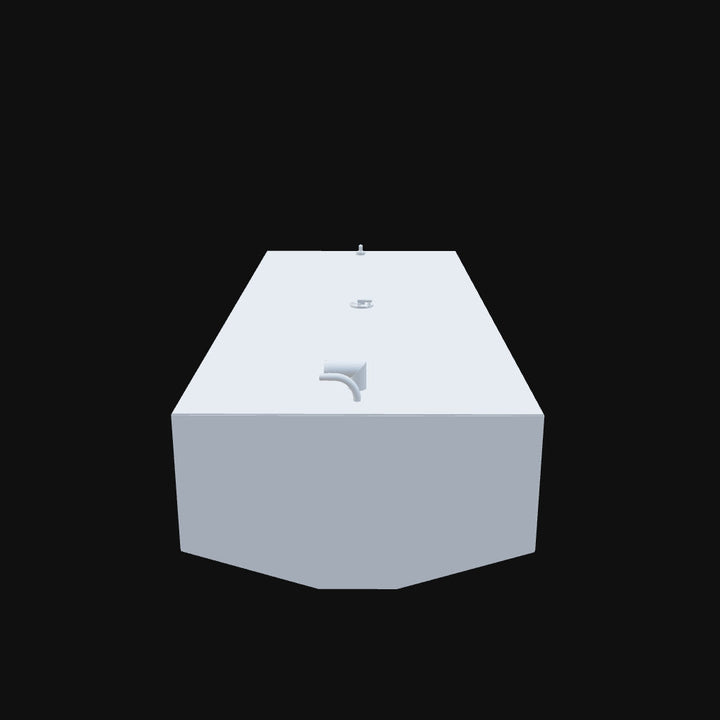 A 3D model of a 1999 BlueWater 2150 with a 119-gallon net fuel tank, designed for offshore fishing with reliable and efficient fuel storage