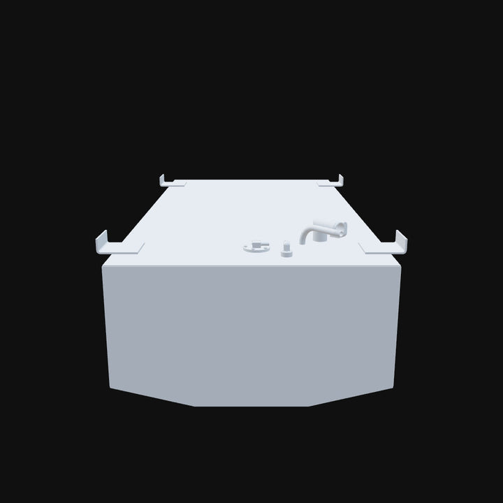 A 3D model of a 1986 Mako 21-B boat with an 86-gallon fuel tank, designed for inshore and offshore fishing with a durable and reliable construction