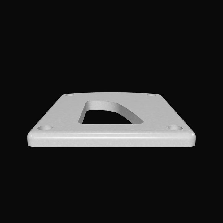 3/8" 3" x 2" D-Pipe Aluminum Grommet Pad | Right Hand | Marine Grade 6061-T6