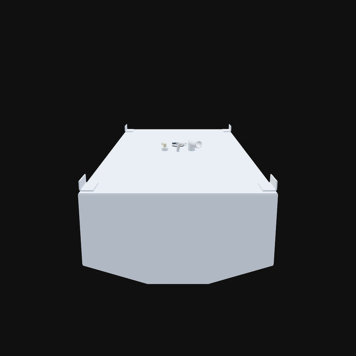 A 3D model of a SeaHunt Escape 220 LE with a 90-gallon net OEM replacement fuel tank, designed for offshore fishing with durable and efficient fuel storage