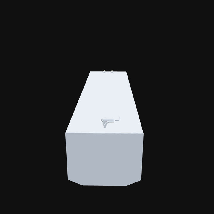 A 3D model of a 1981 SeaVee 25 with a 160-gallon fuel tank, designed for offshore fishing with reliable and durable fuel storage