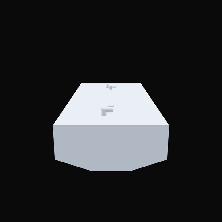 Intended as a 3D model of a 119-gallon OEM replacement fuel tank for a Bluewater 2150 boat. This 3D model would typically illustrate a marine-grade aluminum tank, likely rectangular or custom-fitted to the hull, featuring representations of standard fuel fittings (such as for fill, vent, and fuel lines). (Note: The image provided for this 3D model was entirely black and did not display the visual content.)